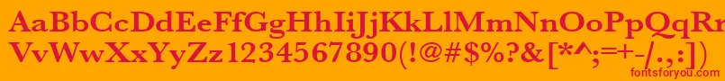 UrwbaskertextwidBold Font – Red Fonts on Orange Background