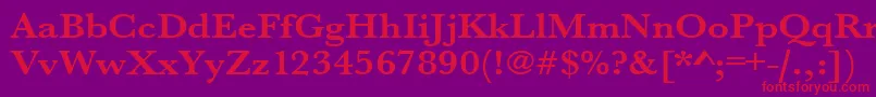 UrwbaskertextwidBold Font – Red Fonts on Purple Background