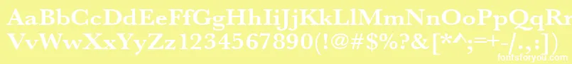 UrwbaskertextwidBold Font – White Fonts on Yellow Background