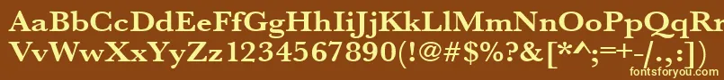 UrwbaskertextwidBold Font – Yellow Fonts on Brown Background