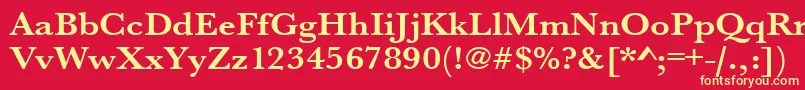 UrwbaskertextwidBold Font – Yellow Fonts on Red Background