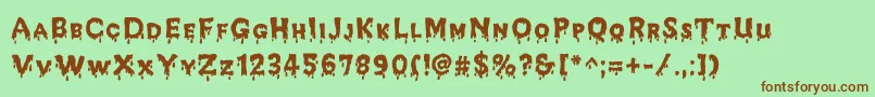 JdMelted Font – Brown Fonts on Green Background