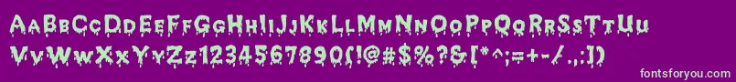 JdMelted Font – Green Fonts on Purple Background