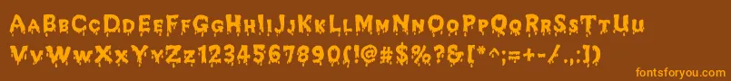 JdMelted Font – Orange Fonts on Brown Background