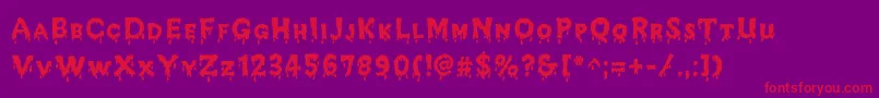 JdMelted Font – Red Fonts on Purple Background