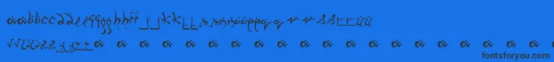 Runnsm Font – Black Fonts on Blue Background