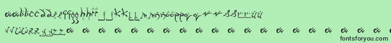 フォントRunnsm – 緑の背景に黒い文字