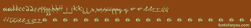 Runnsm-fontti – vihreät fontit ruskealla taustalla