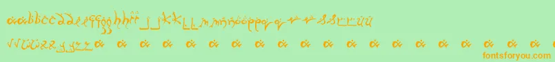 Runnsm Font – Orange Fonts on Green Background