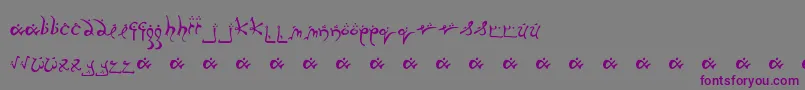 Runnsm-Schriftart – Violette Schriften auf grauem Hintergrund