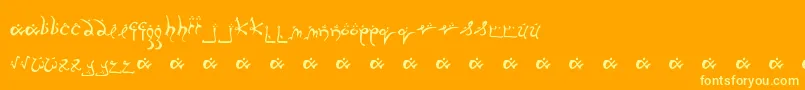 Runnsm Font – Yellow Fonts on Orange Background