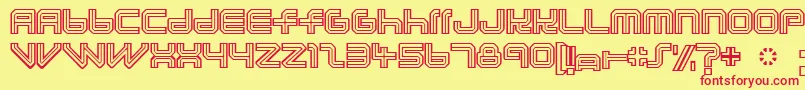 Lunasolaurora-Schriftart – Rote Schriften auf gelbem Hintergrund
