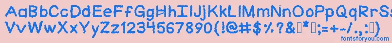 Cloudlike Font – Blue Fonts on Pink Background