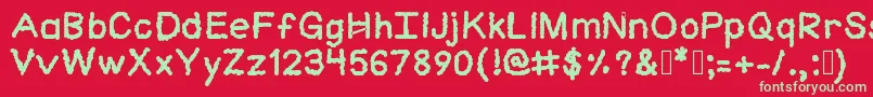 Cloudlike Font – Green Fonts on Red Background
