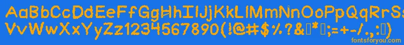 Cloudlike Font – Orange Fonts on Blue Background