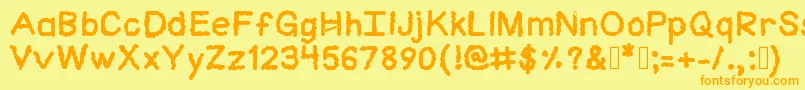 Cloudlike Font – Orange Fonts on Yellow Background