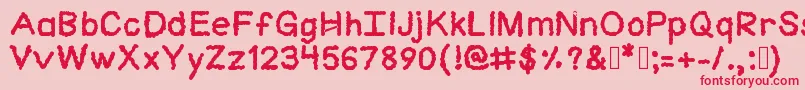 Cloudlike Font – Red Fonts on Pink Background