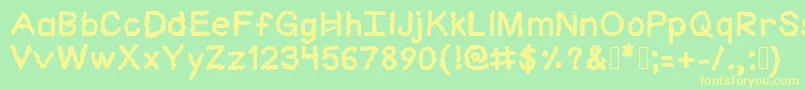 Cloudlike Font – Yellow Fonts on Green Background