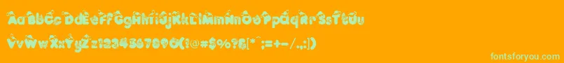 KringleRegular Font – Green Fonts on Orange Background