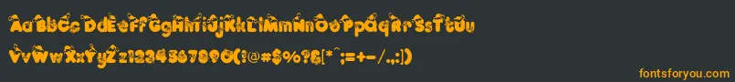 KringleRegular-fontti – oranssit fontit mustalla taustalla