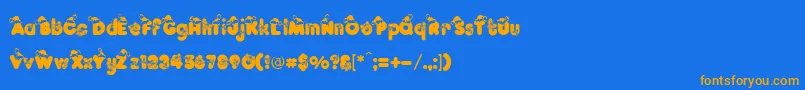 KringleRegular Font – Orange Fonts on Blue Background