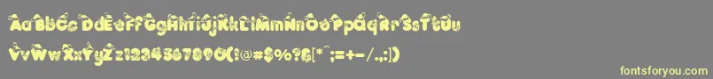 KringleRegular Font – Yellow Fonts on Gray Background