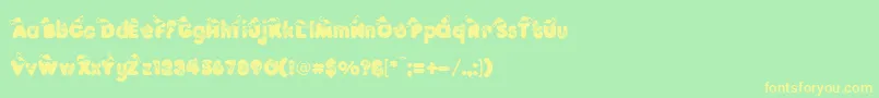 KringleRegular Font – Yellow Fonts on Green Background