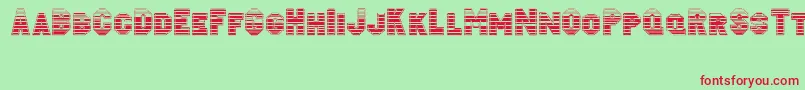 Jacobistriped Font – Red Fonts on Green Background