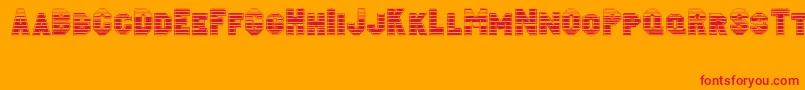 Jacobistriped Font – Red Fonts on Orange Background