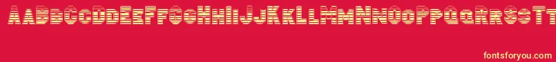 Jacobistriped Font – Yellow Fonts on Red Background