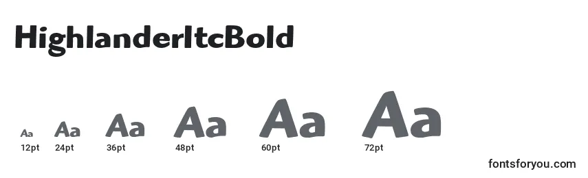 HighlanderItcBold Font Sizes