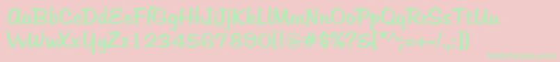 Tabitha Font – Green Fonts on Pink Background