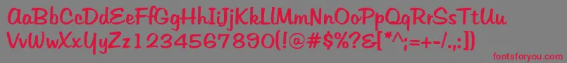 Tabitha Font – Red Fonts on Gray Background