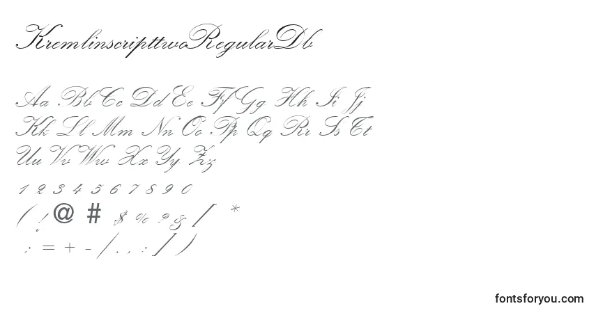 Fuente KremlinscripttwoRegularDb - alfabeto, números, caracteres especiales
