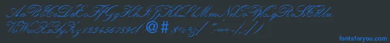 KremlinscripttwoRegularDb Font – Blue Fonts on Black Background