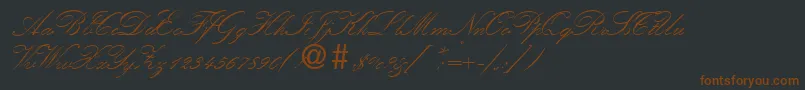 KremlinscripttwoRegularDb-fontti – ruskeat fontit mustalla taustalla