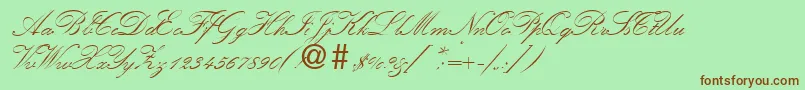 KremlinscripttwoRegularDb Font – Brown Fonts on Green Background