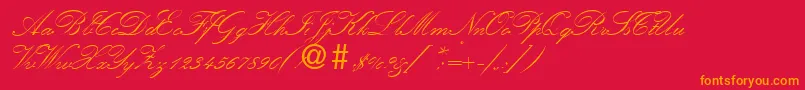 KremlinscripttwoRegularDb Font – Orange Fonts on Red Background