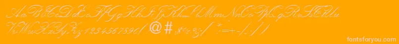 KremlinscripttwoRegularDb Font – Pink Fonts on Orange Background