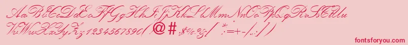 KremlinscripttwoRegularDb-Schriftart – Rote Schriften auf rosa Hintergrund