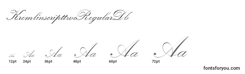 KremlinscripttwoRegularDb Font Sizes