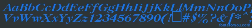 UkCaslonBoldItalic Font – Blue Fonts on Black Background