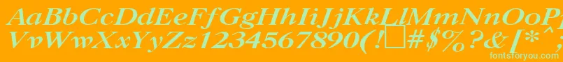 UkCaslonBoldItalic Font – Green Fonts on Orange Background