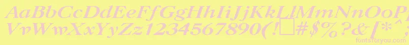 UkCaslonBoldItalic Font – Pink Fonts on Yellow Background