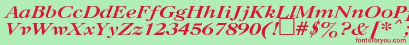 UkCaslonBoldItalic Font – Red Fonts on Green Background