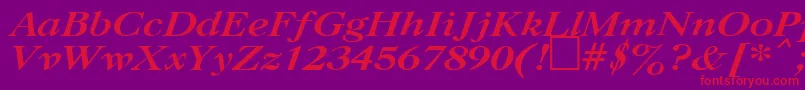 UkCaslonBoldItalic Font – Red Fonts on Purple Background