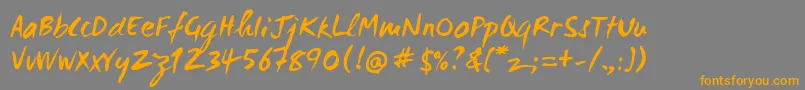 Wc Mano Negra Bta Font – Orange Fonts on Gray Background