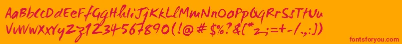 Wc Mano Negra Bta Font – Red Fonts on Orange Background