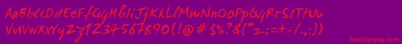 Wc Mano Negra Bta Font – Red Fonts on Purple Background