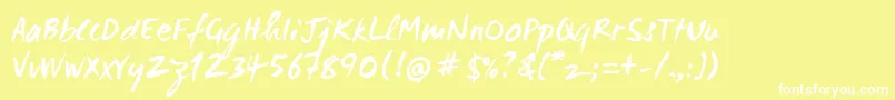 Wc Mano Negra Bta Font – White Fonts on Yellow Background